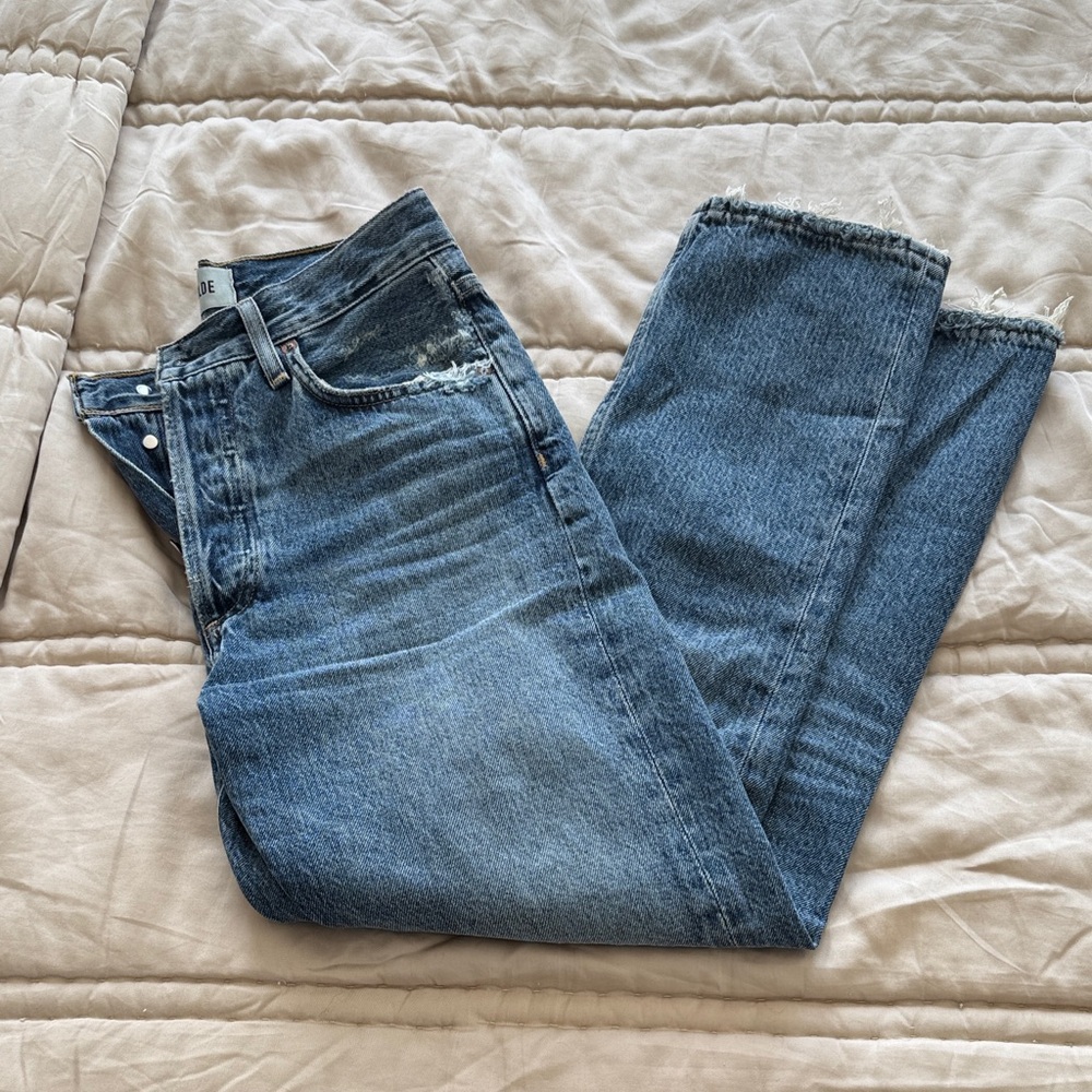Agolde Blue Straight Leg Jeans